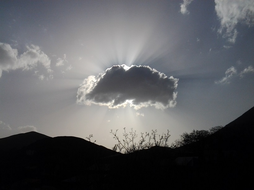 sun behind the cloud